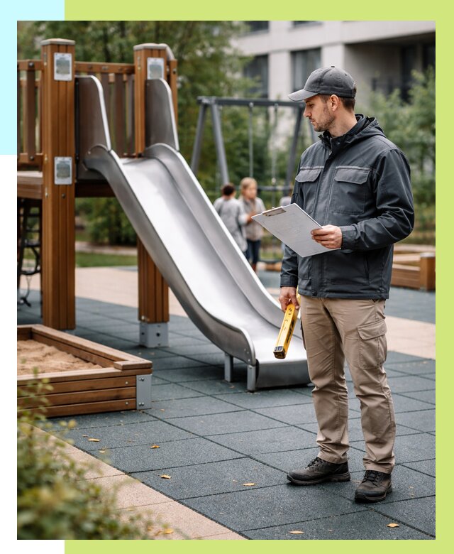 Сертификация детских площадок в Прохладном от 27083 р. | Алешин-Прх