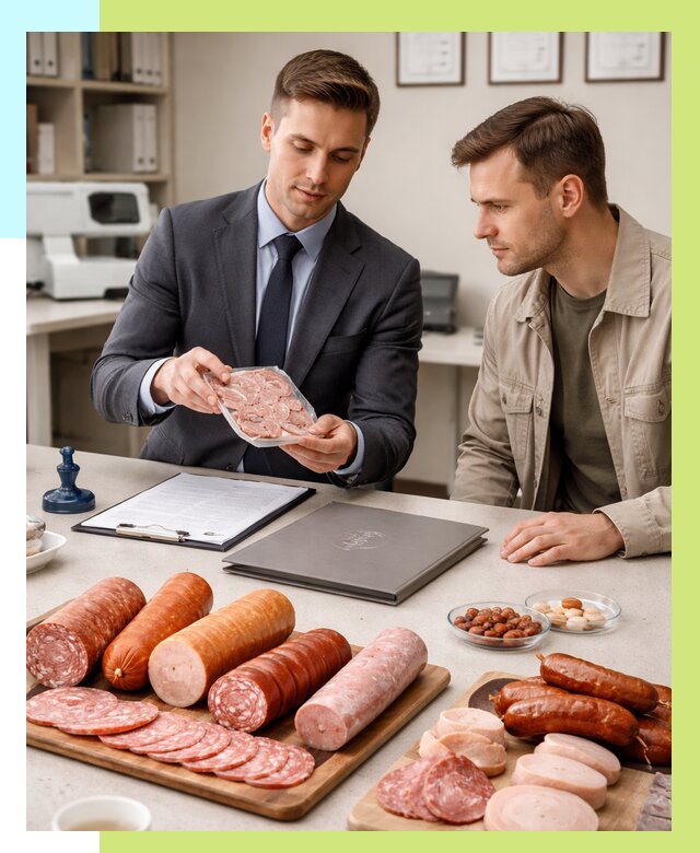 Сертификация колбасных изделий в Прохладном от 8125 р. | Алешин-Прх