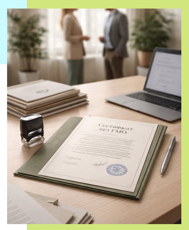 Сертификат без ГМО в Прохладном от 8125 р. оформить срочно Алешин-Прх